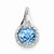 Sterling Silver White Topaz & Light Swiss Blue Topaz Circle Pendant, Alluring Pendants for Necklace