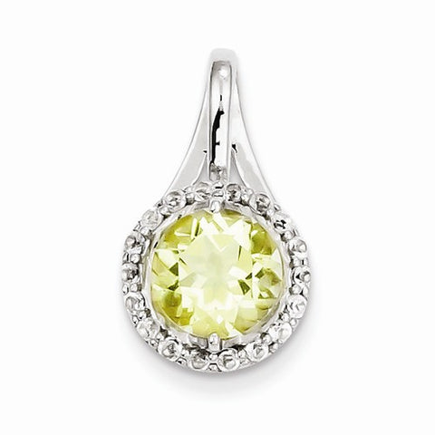 Sterling Silver White Topaz & Lemon Quartz Circle Pendant, Appealing Pendants for Necklace