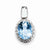 Sterling Silver with Light Swiss Blue Topaz Oval Pendant, Pendants for Necklace