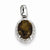 Sterling Silver with Smoky Quartz Oval Pendant, Pendants for Necklace