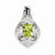 Sterling Silver White/Green Diamond & Peridot Oval Pendant, Pendants for Necklace