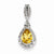 Sterling Silver Diamond & Citrine Teardrop Pendant, Pendants for Necklace
