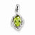 Sterling Silver Diamond & Peridot Oval pendant, Fine Pendants for Necklace
