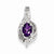 Sterling Silver Diamond & African Amethyst Oval Pendant, Pendants for Necklace