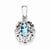 Sterling Silver Rhodium Plated Dia. & Sky Blue Topaz Oval pendant, Dazzling Pendants for Necklace
