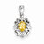 Sterling Silver Rhodium Plated Diamond & Citrine Oval pendant, Beautiful Pendants for Necklace