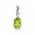 Sterling Silver Rhodium Plated Diamond & Peridot Oval pendant, Classy Pendants for Necklace