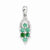 Sterling Silver Diamond & Emerald Pendant, Pendants for Necklace