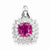 Sterling Silver White Topaz & Pink Tourmaline Square Pendant, Pendants for Necklace