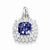 Sterling Silver White Topaz & Tanzanite Square Pendant, Pendants for Necklace