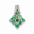 Sterling Silver Diamond & Emerald Square Pendant, Pendants for Necklace
