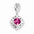 Sterling Silver Pink Tourmaline Square Pendant, Pendants for Necklace