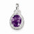 Sterling Silver Diamond Amethyst Pendant, Adorable Pendants for Necklace