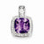 Sterling Silver Diamond Amethyst Pendant, Delightful Pendants for Necklace