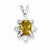 Sterling Silver Diamond & Whiskey Quartz pendant, Fine Pendants for Necklace