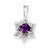 Sterling Silver Diamond & Amethyst pendant, Charm