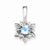 Sterling Silver Diamond & Light Blue Topaz pendant, Adorable Pendants for Necklace