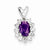 Sterling Silver Diamond & Amethyst Pendant, Pendants for Necklace