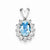 Sterling Silver Diamond & Light Blue Topaz pendant, Pretty Pendants for Necklace