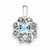 Sterling Silver Diamond & Light Blue Topaz pendant, Pendants for Necklace