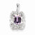 Sterling Silver Diamond & Pink Amethyst Pendant, Adorable Pendants for Necklace