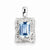 Sterling Silver Diamond & Light Blue Topaz pendant, Fine Pendants for Necklace