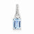 Sterling Silver Diamond & Light Blue Topaz pendant, Exquisite Pendants for Necklace