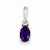 Sterling Silver Diamond & Amethyst pendant, Stylish Pendants for Necklace
