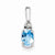 Sterling Silver Diamond & Light Blue Topaz pendant, Classy Pendants for Necklace