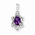 Sterling Silver Diamond & Amethyst Pendant, Lovely Pendants for Necklace