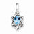 Sterling Silver Diamond & Light Blue Topaz pendant, Stylish Pendants for Necklace