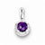 Sterling Silver Diamond Amethyst Pendant, Adorable Pendants for Necklace