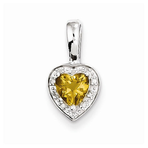 Sterling Silver Diamond Whiskey Quartz pendant, Exquisite Pendants for Necklace