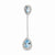 Sterling Silver Diamond Light Swiss Blue pendant, Charm