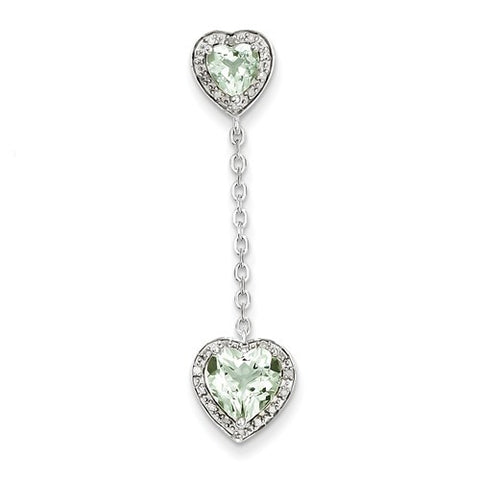 Sterling Silver Diamond Green Quartz pendant, Exquisite Pendants for Necklace
