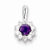 Sterling Silver Diamond Amethyst Pendant, Alluring Pendants for Necklace