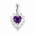 Sterling Silver Diamond Amethyst pendant, Classy Pendants for Necklace