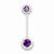 Sterling Silver Diamond Amethyst Pendant, Delightful Pendants for Necklace