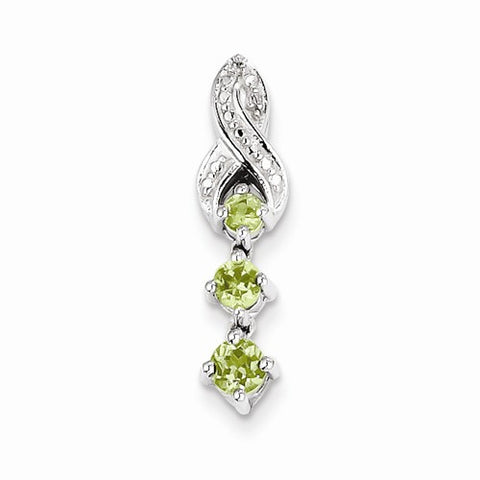 Sterling Silver Peridot Diamond pendant, Delightful Pendants for Necklace