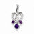 Sterling Silver Amethyst Diamond Pendant, Delightful Pendants for Necklace
