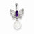 Sterling Silver Freshwater Cultured Pearl Amethyst Diamond pendant, Classy Pendants for Necklace