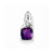 Sterling Silver Amethyst Diamond Pendant, Delightful Pendants for Necklace