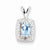 Sterling Silver Light Swiss Blue Topaz Diamond Pendant, Classy Pendants for Necklace