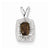 Sterling Silver Smoky Quartz Diamond Pendant, Charm