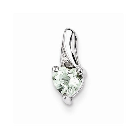 Sterling Silver Green Quartz & Diamond pendant, Dazzling Pendants for Necklace