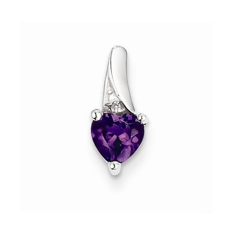Sterling Silver Amethyst Diamond Pendant, Beautiful Pendants for Necklace