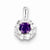 Sterling Silver Amethyst Diamond pendant, Pendants for Necklace