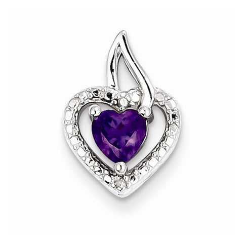 Sterling Silver Amethyst Diamond pendant, Appealing Pendants for Necklace