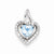 Sterling Silver Light Swiss Blue Topaz Diamond pendant, Charm