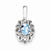 Sterling Silver Light Swiss Blue Topaz Diamond pendant, Fine Pendants for Necklace